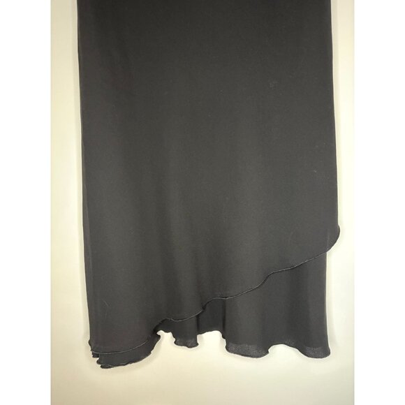 SL FASHIONS JCPENNEY NEW Dress Womens 16W Black Cowl Short Slv Ruffle Flowy - Picture 5 of 10